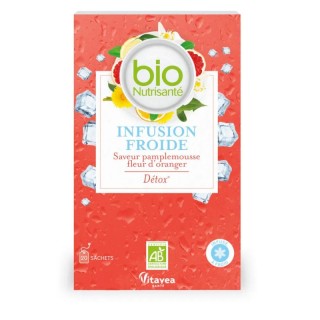 Infusion froide détox Bio Saveur Pamplemousse Fleur d'oranger Nutrisanté - 20 sachets