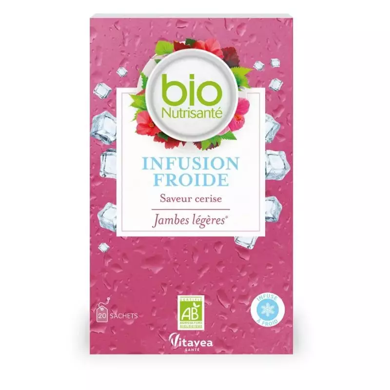 Infusion froide jambes légères Bio Saveur Cerise Nutrisanté - 20 sachets