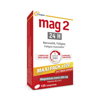 Mag 2 24h Magnesium Marin 300mg Cooper - 120 comprimés