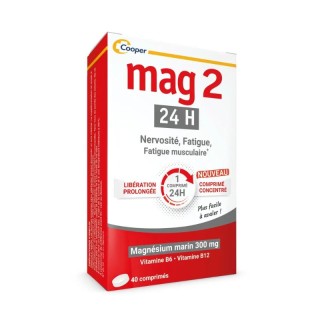 Mag 2 24h Magnesium Marin 300mg Cooper - 40 comprimés