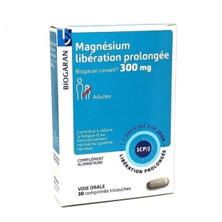 Magnésium 300 mg libération prolongée Biogaran - 30 comprimés