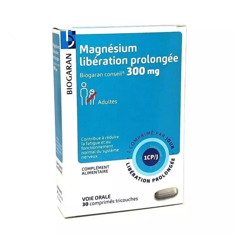 Magnésium 300 mg libération prolongée Biogaran - 30 comprimés