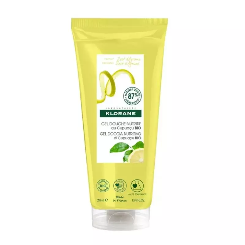 Gel douche nutritif au Cupuaçu Bio Zeste d'agrumes Klorane - 200ml