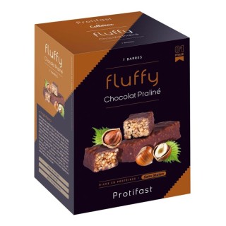Barres chocolat praliné Fluffy Protifast - 7 barres