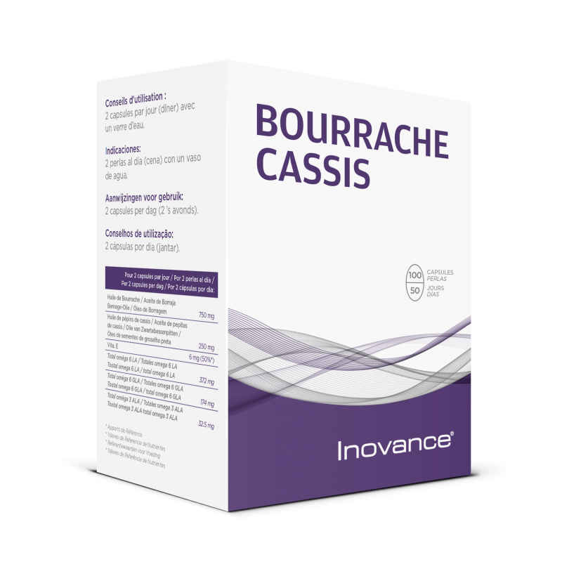 Bourrache-Cassis Inovance - Beauté de la peau - 100 capsules