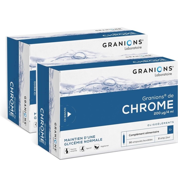 Chrome 200 µg de Granions - Régulation du métabolisme - 2 × 30 ampoules