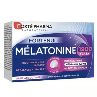 Mélatonine 1900 Flash FortéNuit Forté Pharma - Endormissement - 30 comprimés