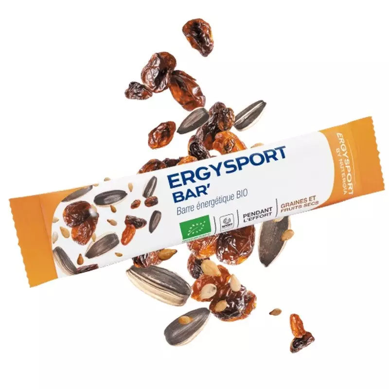 Bar' énergétique graines et fruits secs Bio Ergysport Nutergia - 40g