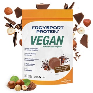 Protein' Vegan noisette chocolat Ergysport Nutergia - Masse musculaire - 450g