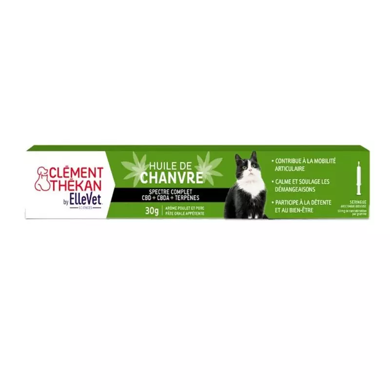 Huile de chanvre en pâte orale pour chat Clément Thékan - 30g