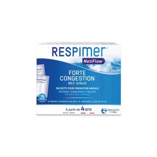 Sachets pour irrigation nasale Netiflow Respimer - Nez bouché - 16 sachets