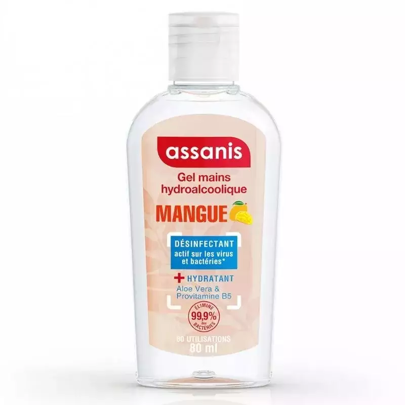 Gel hydroalcoolique mains sans rinçage Mangue Assanis - 80ml