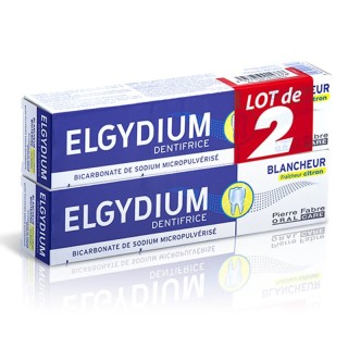Dentifrice blancheur citron Elgydium Pierre Fabre - 2 x 75ml