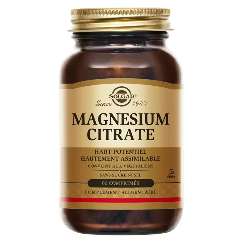 Magnésium citrate Solgar - Système immunitaire - 60 comprimés