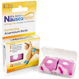 Paire de bracelets d'acupression enfant rose Apaisenausées Sea Band