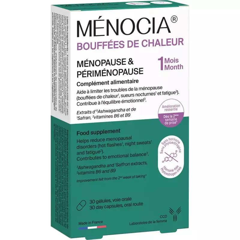 Bouffées de chaleur Ménocia CCD - Ménopause et périménopause - 30 gélules