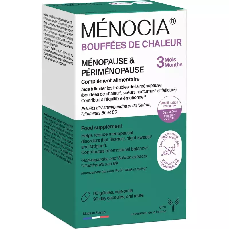 Bouffées de chaleur Ménocia CCD - Ménopause et périménopause - 90 gélules