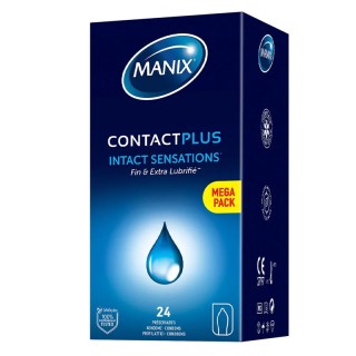 Préservatifs fins et extra lubrifiés Contact Plus Manix - 24 préservatifs