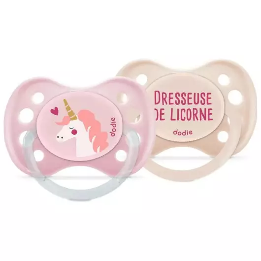 Sucettes anatomiques en silicone 6m+ "Cœur" Dodie - Lot de 2