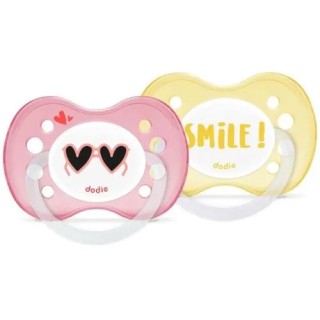 Sucettes anatomiques en silicone 6m+ "Girly" Dodie - Lot de 2