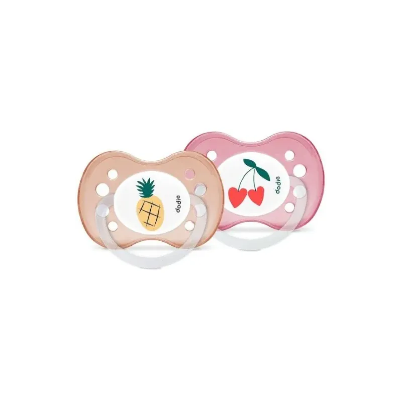Sucettes anatomiques en silicone 6m+ "Girly" Dodie - Lot de 2