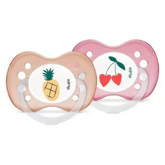 Sucettes anatomiques en silicone 6m+ "Girly" Dodie - Lot de 2