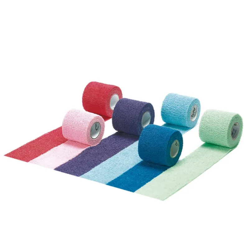 Bande cohésive sans latex coloré Co-plus LF de BSN Médical - 5 cm x 2 m