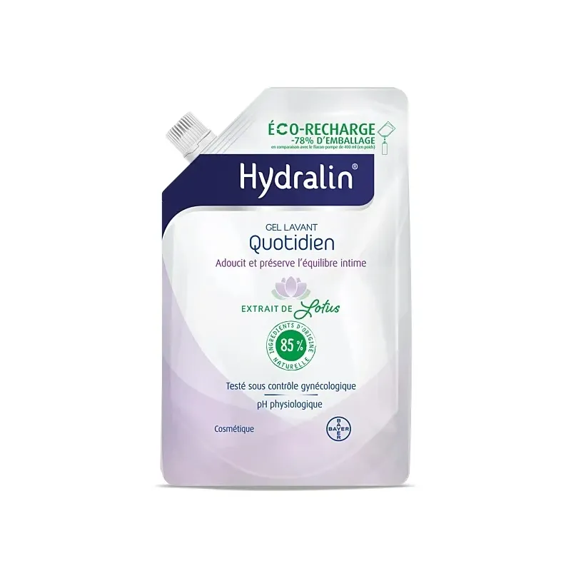Gel lavant quotidien Hydralin - Hygiène intime - Éco-recharge de 400ml