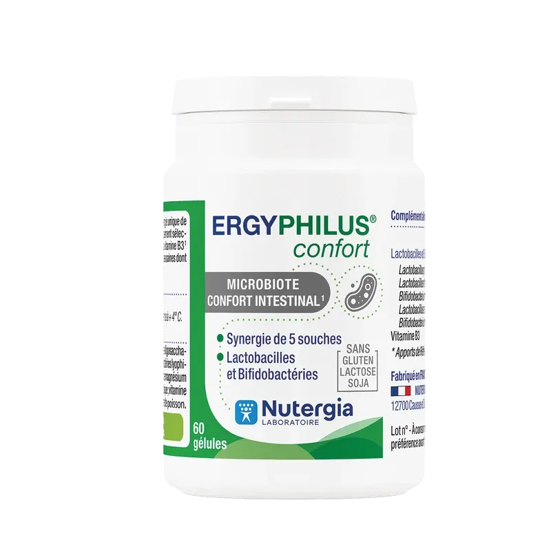 Ergyphilus Confort  60 Gélules Nutergia- Equilibre intestinal - purepara