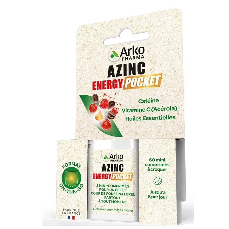 Azinc Energy Pocket Arkopharma - Coup de fouet - 60 comprimés