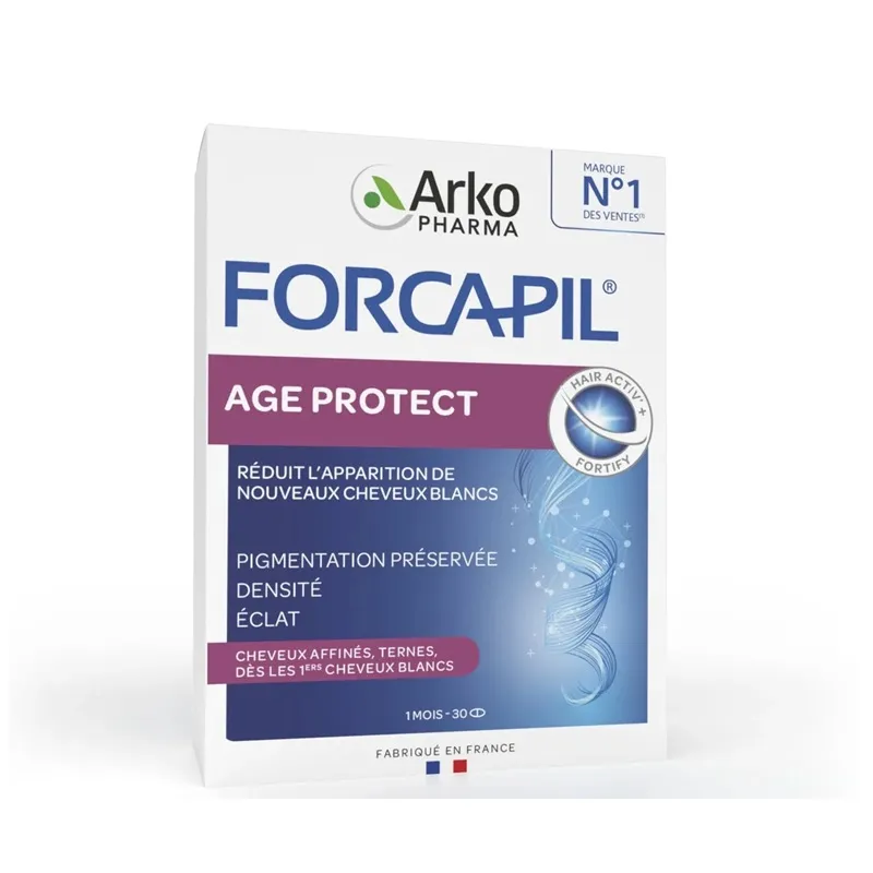 Cheveux blancs & ternes Age Protect Forcapil Arkopharma - 30 comprimés