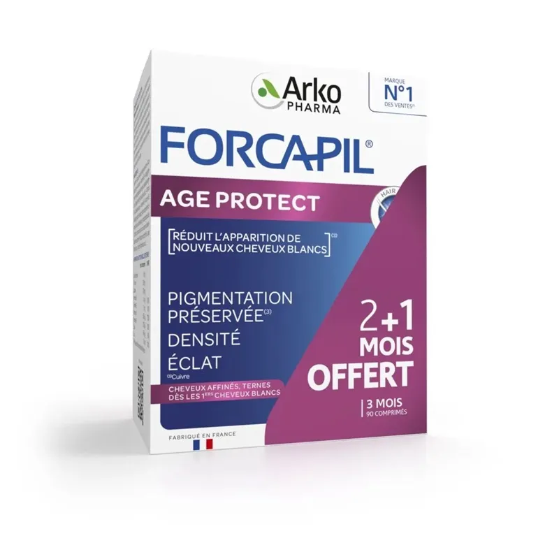 Cheveux blancs & ternes Age Protect Forcapil Arkopharma - 90 comprimés
