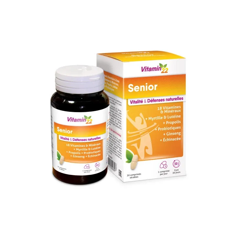 Vitamin’22 Senior Ineldéa - Vitamines et minéraux - 30 comprimés