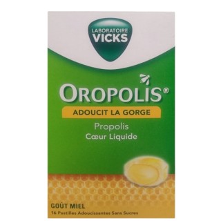 Oropolis Coeur Liquide adoucissantes pour la gorge miel- 16 pastilles