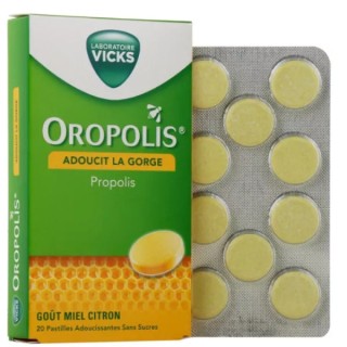 Oropolis Adoucit la gorge miel/ citron- 20 pastilles