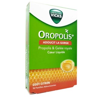 Oropolis Coeur liquide goût citron - 16 pastilles