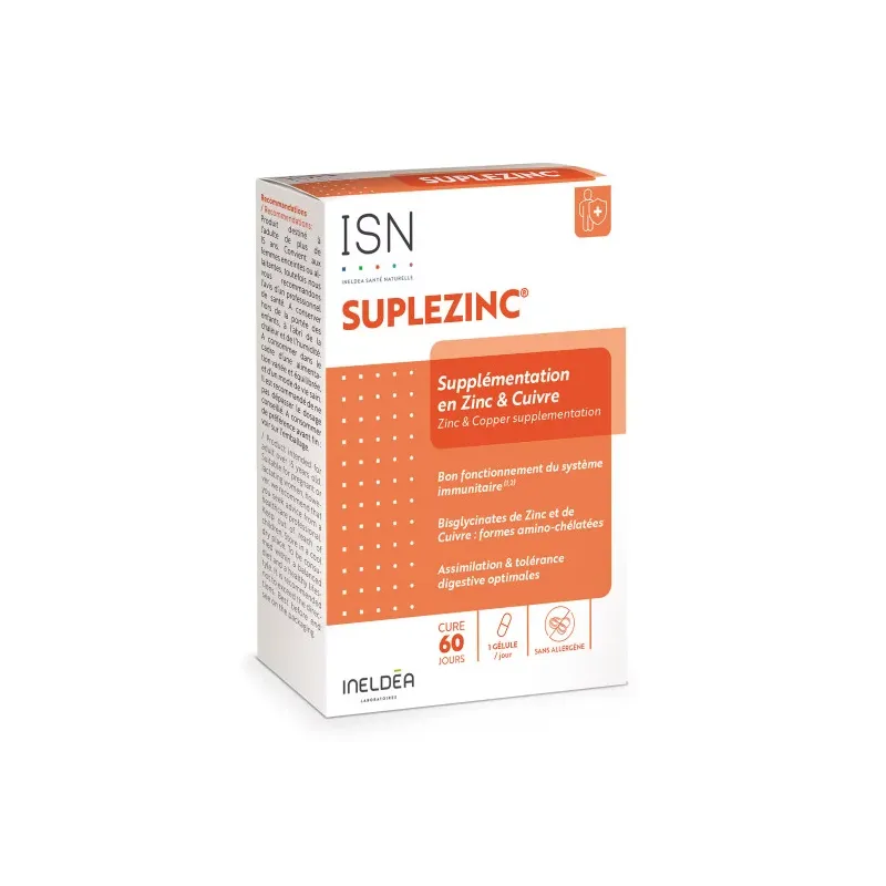 Suplezinc Ineldea - Système immunitaire - 60 gélules
