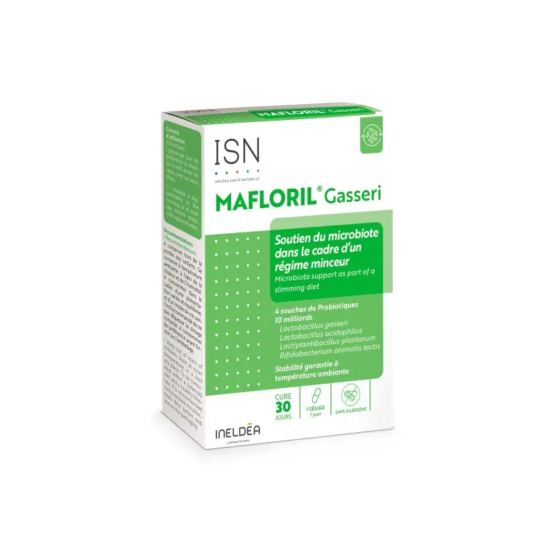 Ineldea Mafloril Gasseri - Régime minceur - Probiotique - 30 gélules