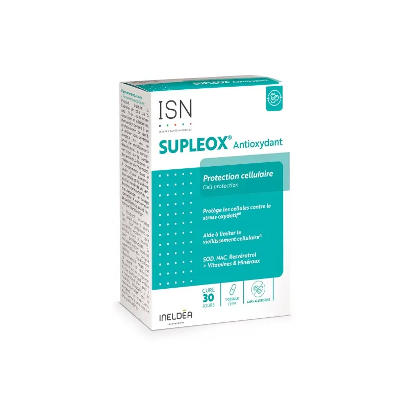 Supleox antioxydant Ineldea - Limite le vieillissement cellulaire - 30 gélules
