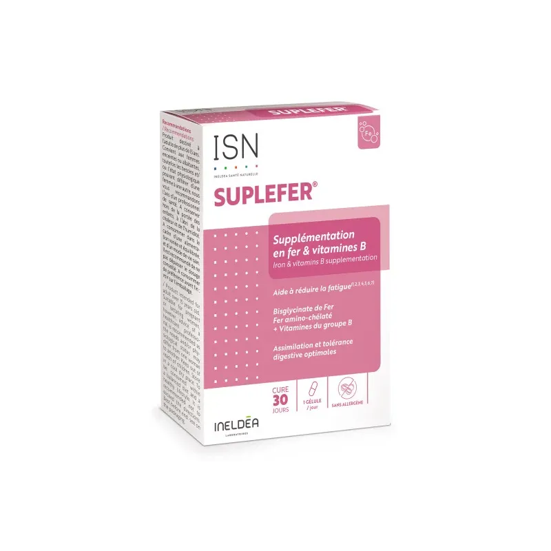 Suplefer Ineldea - Supplémentation en fer - 90 gélules