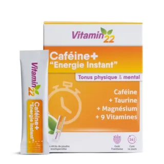 Caféine+ Vitamin'22 Ineldea - Capacités physiques et intellectuelles - 14 sticks