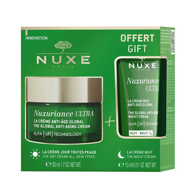 La crème anti-âge global 50ml + La Crème nuit anti-âge global 15ml Offerte Nuxuriance Ultra Nuxe