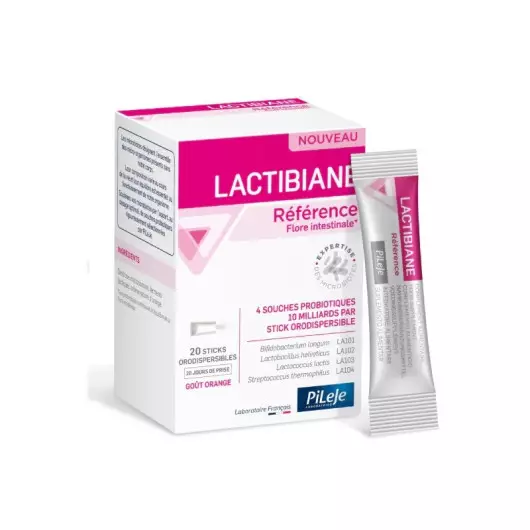 Lactibiane Référence Pileje - Flore intestinale - 20 sticks goût orange