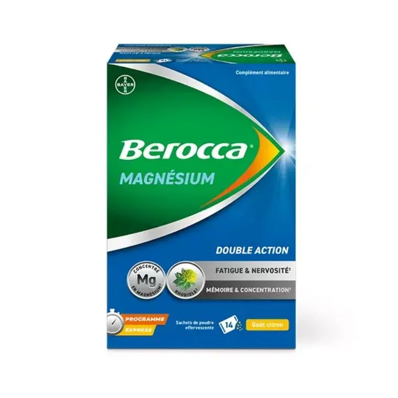 Berocca Magnésium fatigue/nervosité Programme Express Bayer - 14 sachets