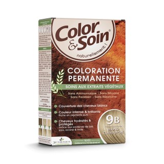 Coloration blond clair nacré 9B Color & Soin Les 3 Chênes