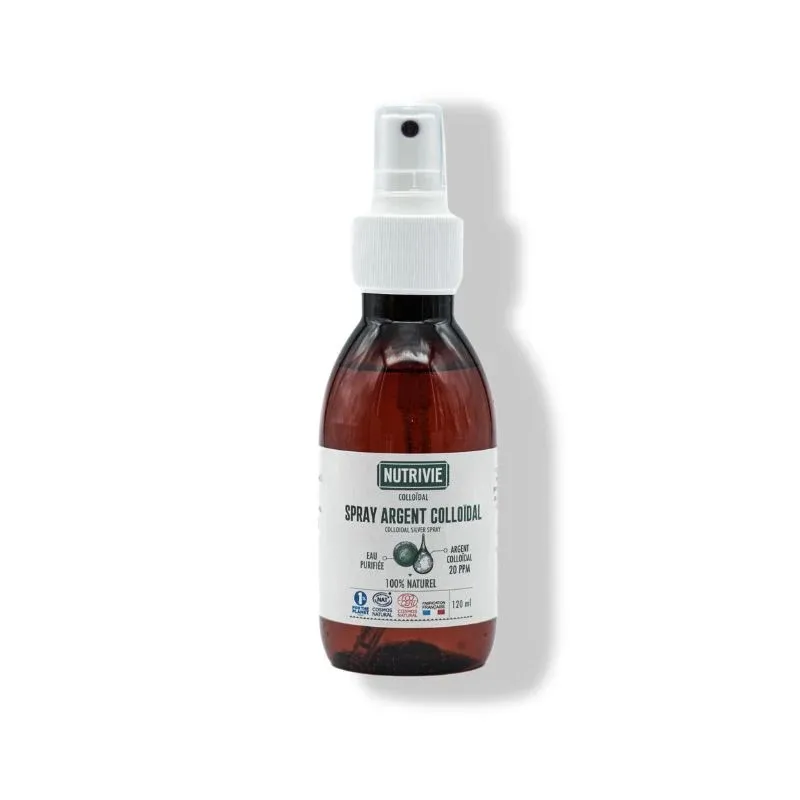 Spray Argent colloïdal 20 ppm Nutrivie - Purifiant & apaisant - 120ml