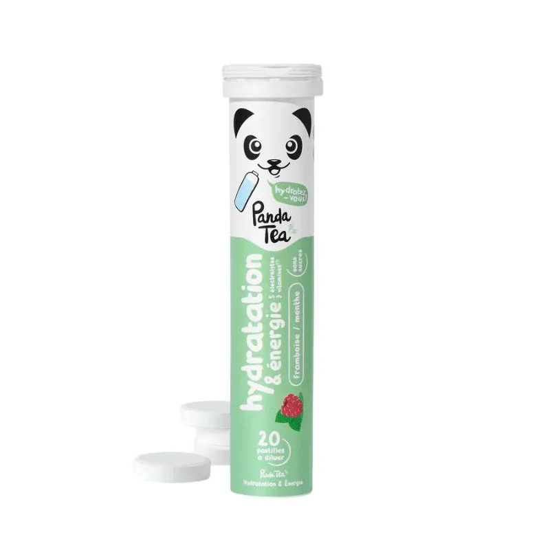 Pastilles hydratation & énergie Menthe-Framboise Panda Tea - 20 pastilles effervescentes