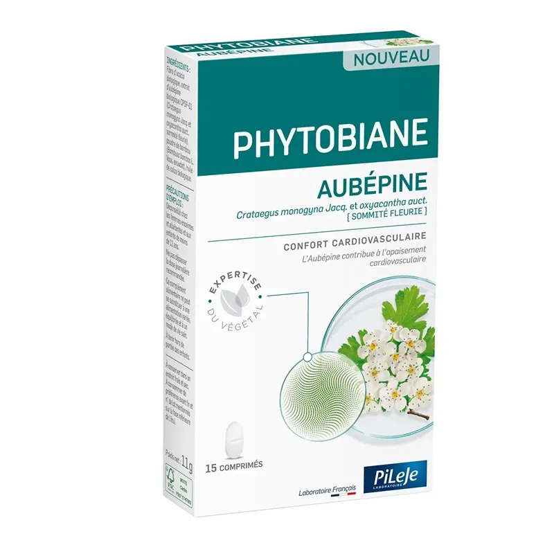 Phytobiane Aubépine Pileje - Confort cardiovasculaire - 15 comprimés