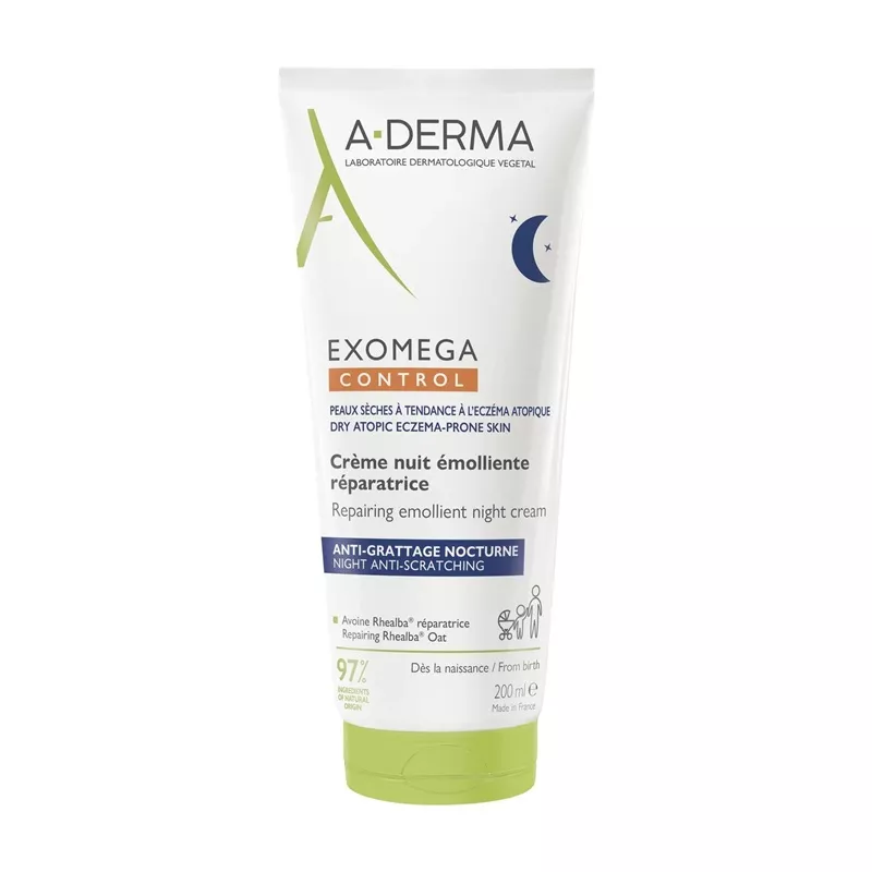 Crème de nuit émolliente réparatrice Exomega Control A-Derma - 200ml