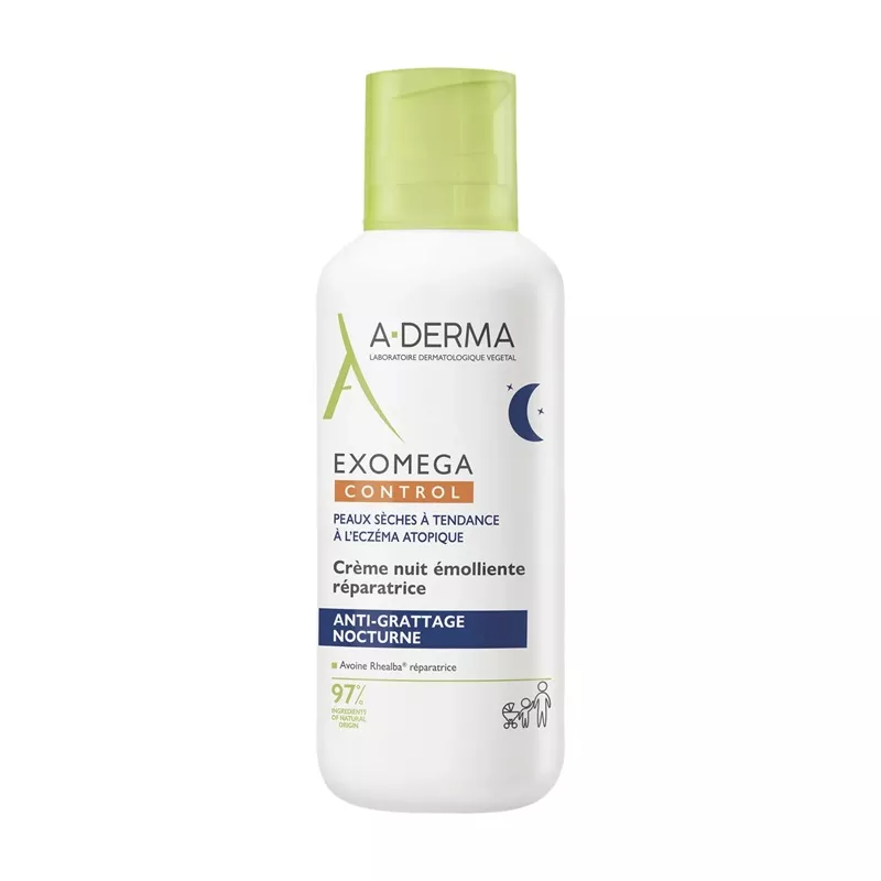 Crème de nuit émolliente réparatrice Exomega Control A-Derma - 400ml